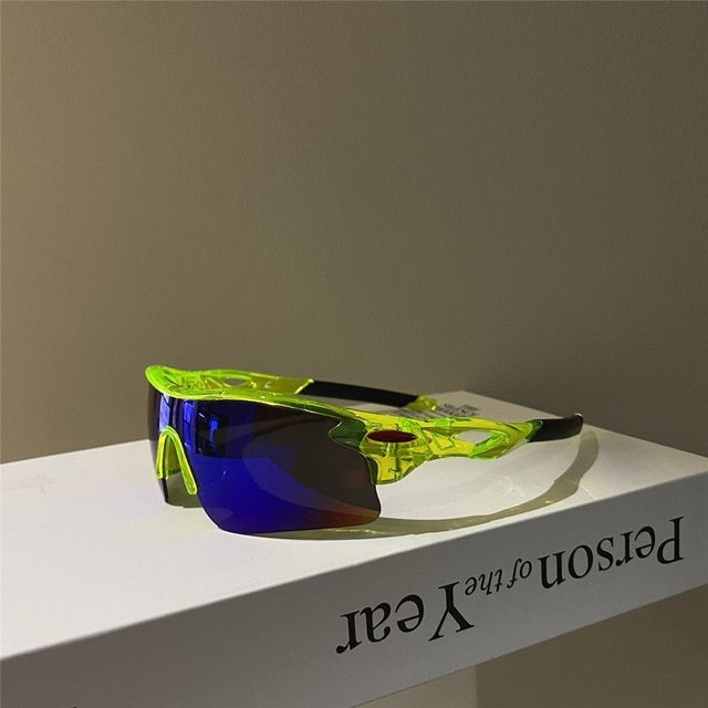 Neon Green Shield Sunglasses