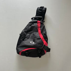 Black Red Strap Lightweight Sling Bag