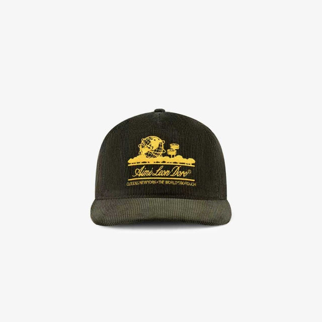 Pine Green Corduroy Embroidered Logo Cap