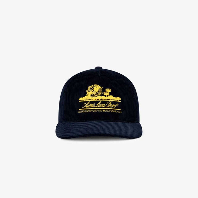 Navy Corduroy Embroidered Logo Cap