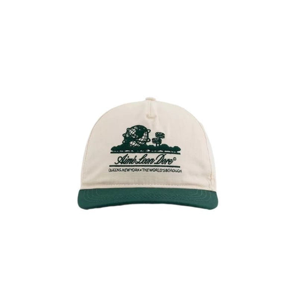 Cream Green Embroidered Unisphere Baseball Cap