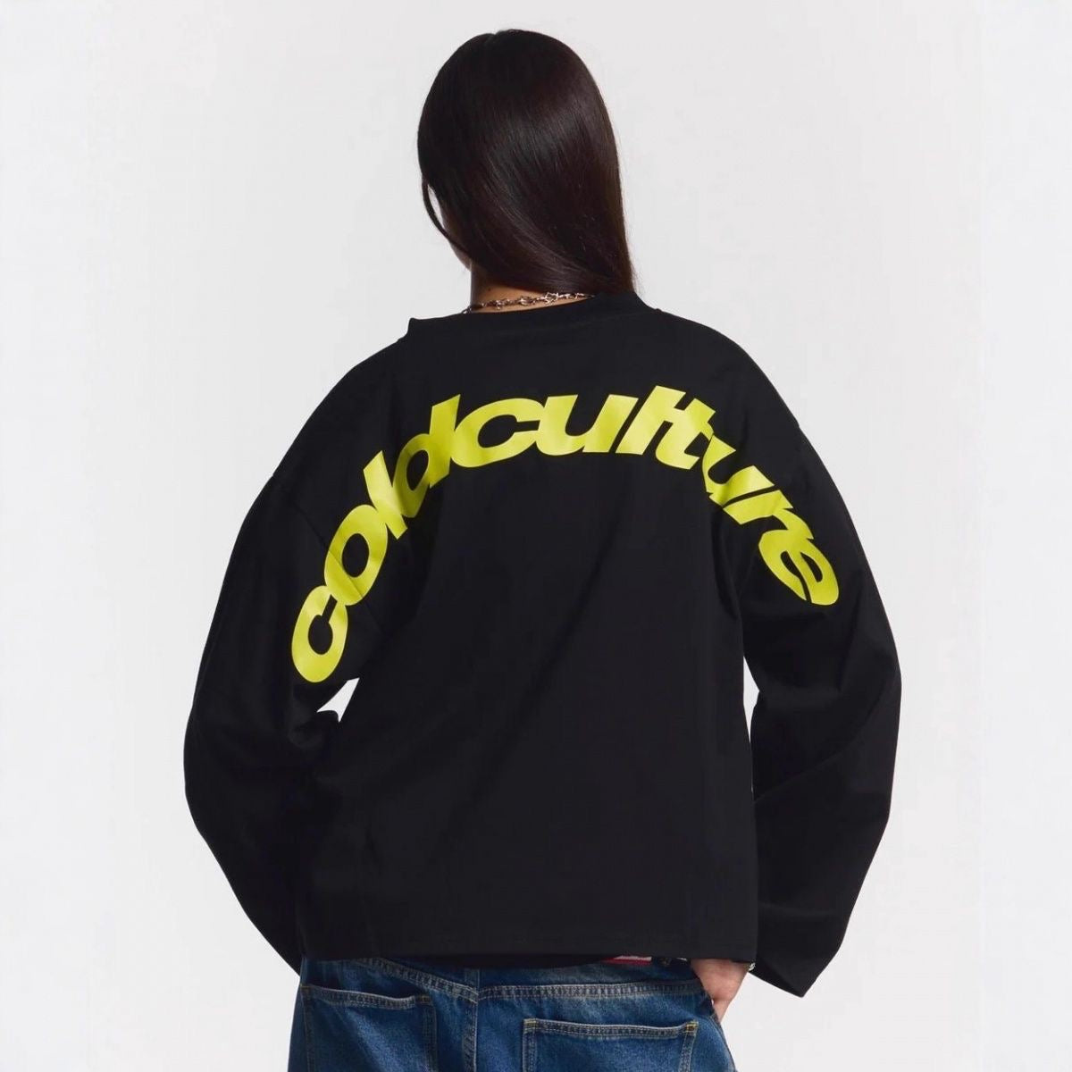 Black Graphic Print Long Sleeve Tee