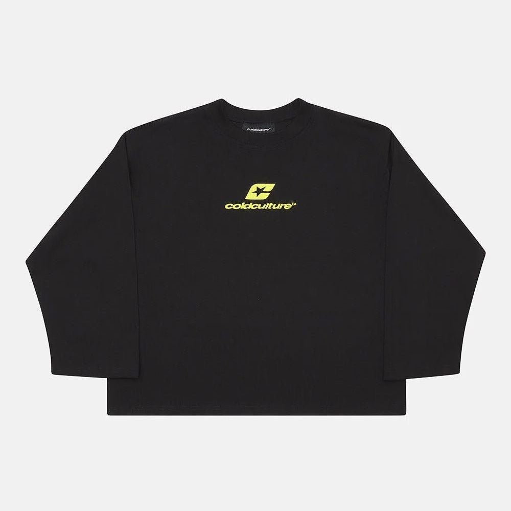 Black Graphic Print Long Sleeve Tee