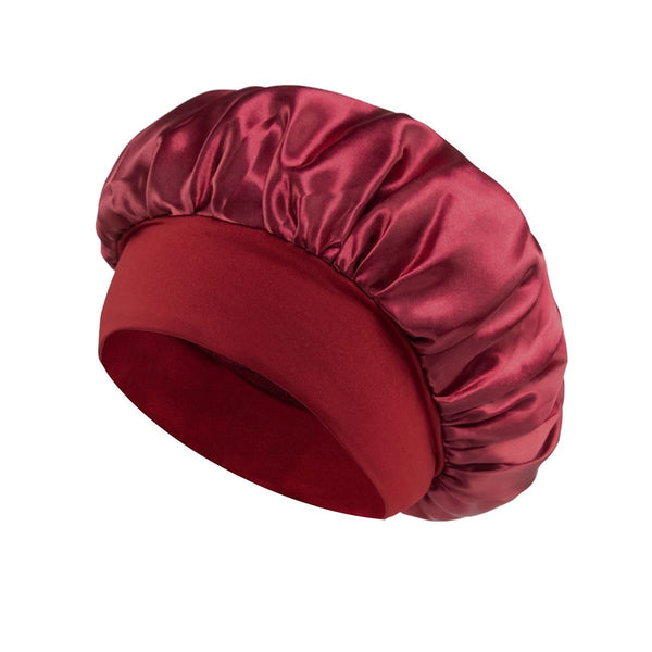 Wine Red Satin Sleep Bonnet