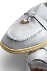 Clasp Loafer — Grey Clasp, toe detail
