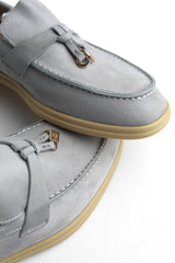 Clasp Loafer — Grey Clasp, stitching