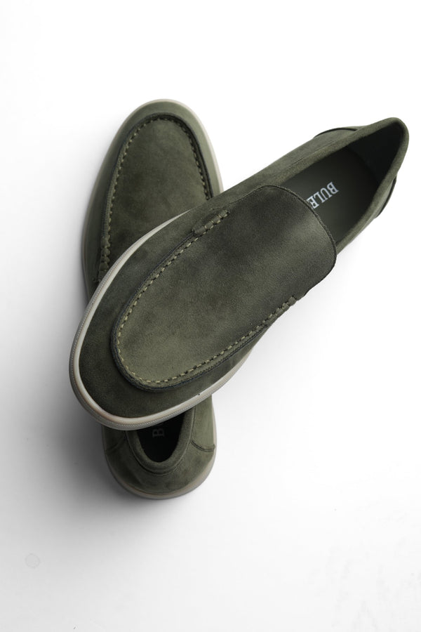 Terra Loafer — Olive Suede, side