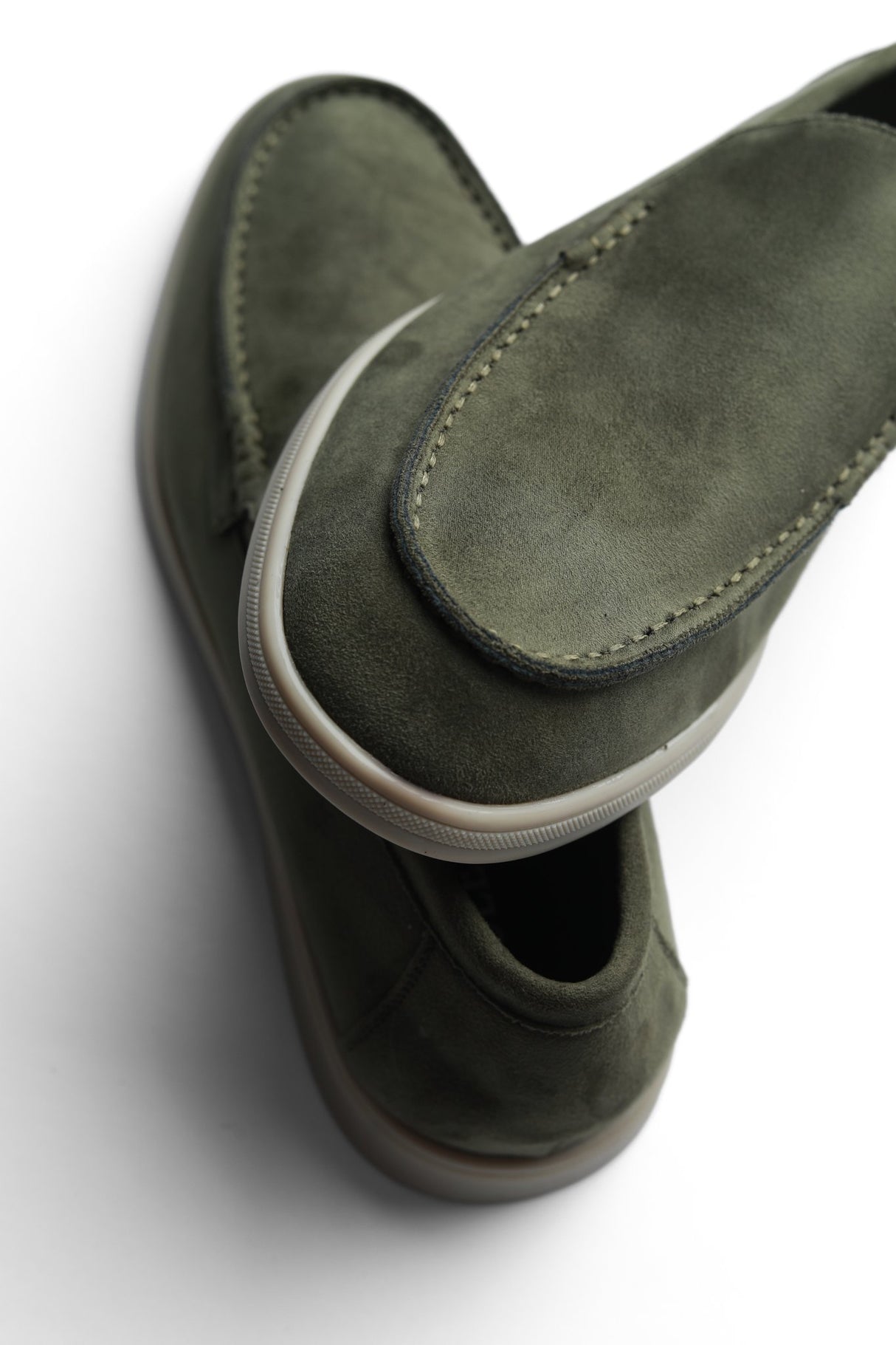 Terra Loafer — Olive Suede, angle