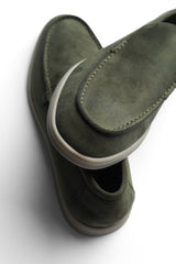 Terra Loafer — Olive Suede, angle