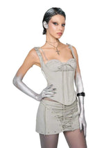 Futuristic corset set with lace