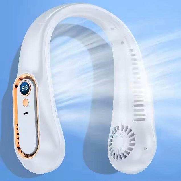 White Wearable neck fan