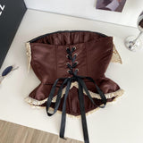 Raffle lace strapless corset