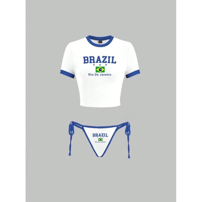 White Brazil swim set