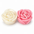 Rose – ivory and pink rose-shaped candles