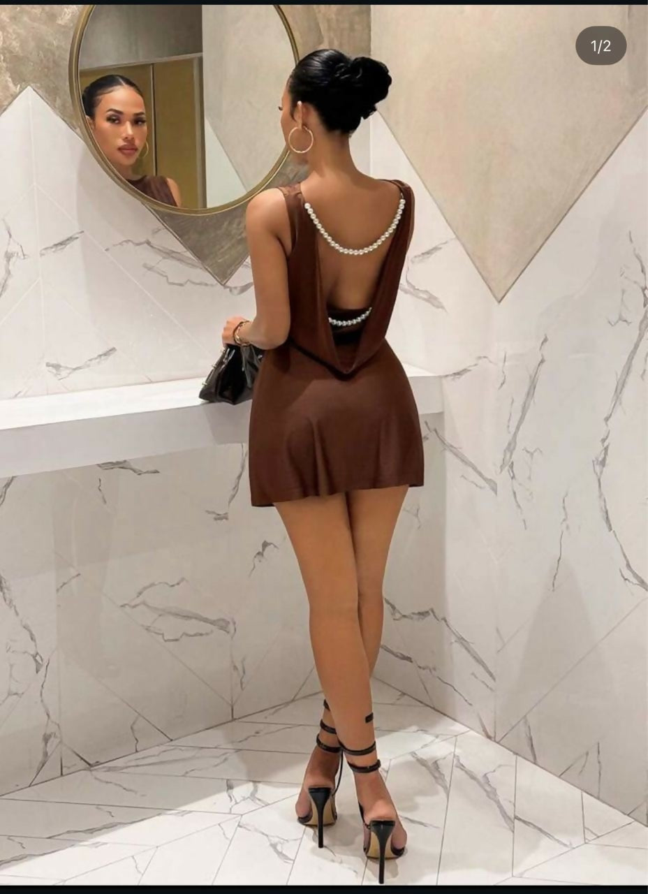 Open back with pearls