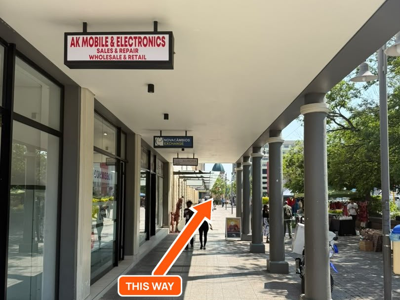 The covered walkway in Post Street Mall