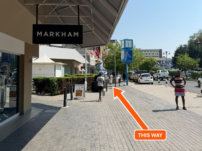 The pavement outside Markham on Independence Avenue